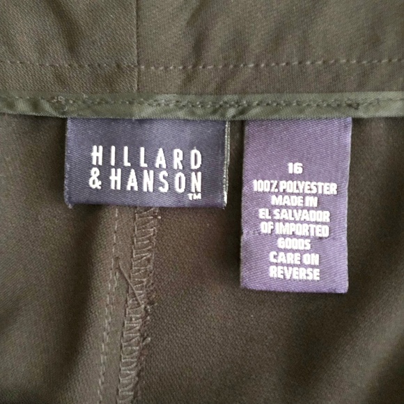 Hillard &  Hanson Dress Pants Trouser Leg Flat Front Black size 16 Soft! EUC - Picture 4 of 5